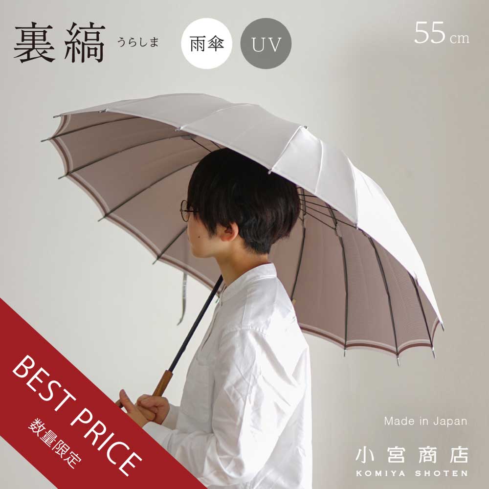 Striped Long Umbrella 55cm 16 Ribs