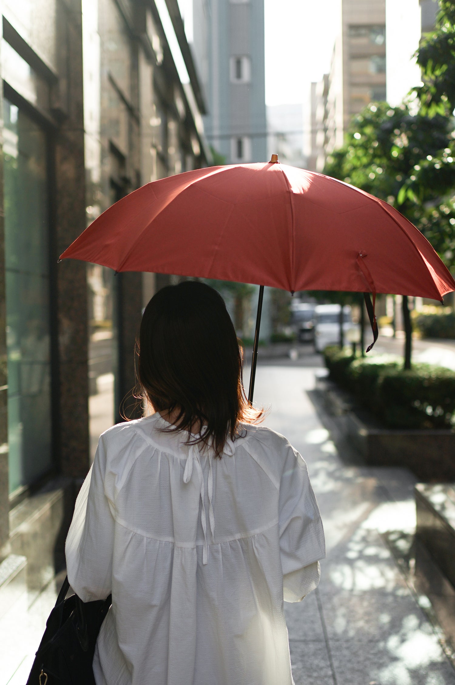 コットンローンシェードwomen 折りたたみ傘 50cm 8本骨