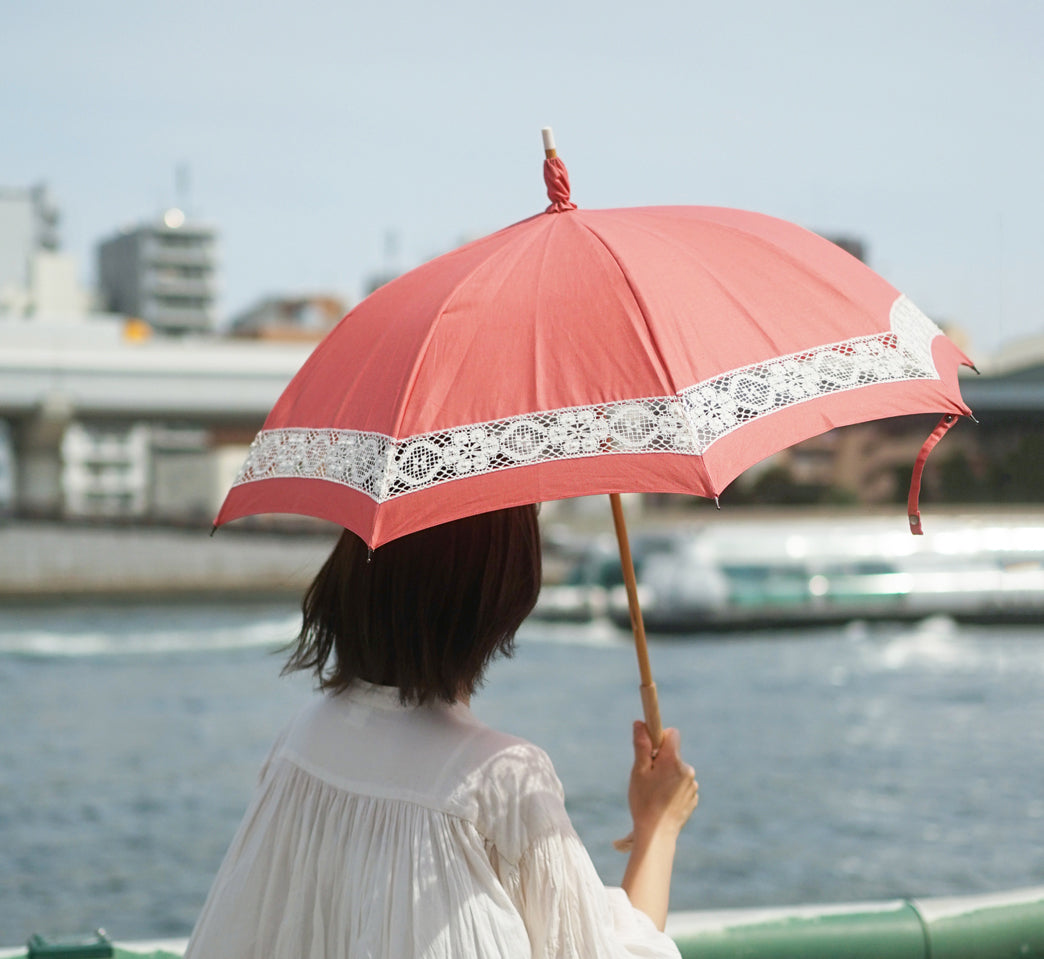 【ベストプライス】クルーニーレース（つなぎ） 長傘  50cm  8本骨