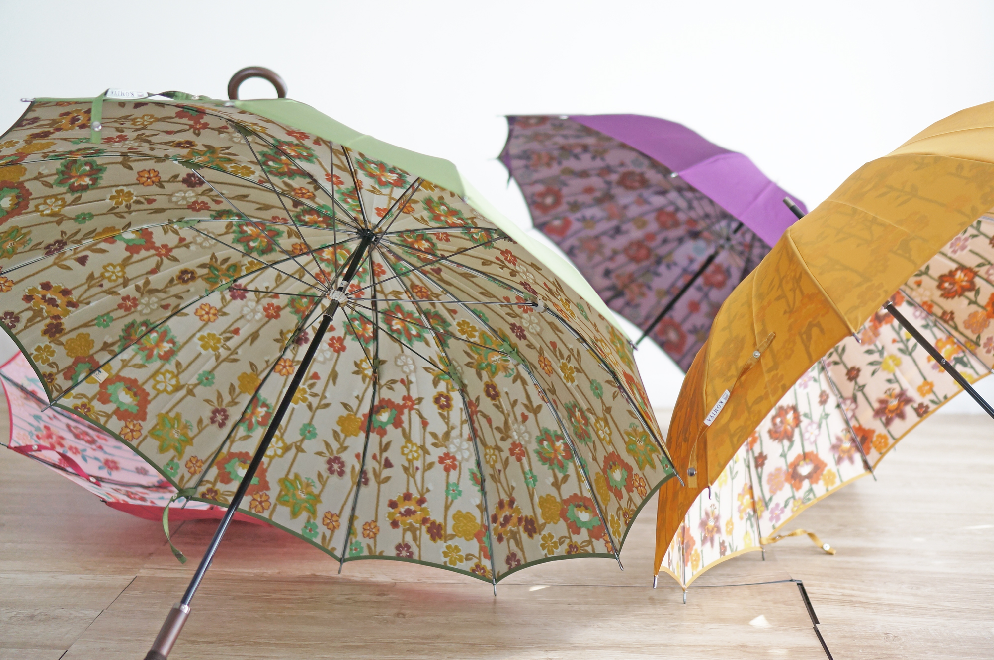 小宮商店　高級ほぐし織　2段折りたたみ傘「和花」晴雨兼用